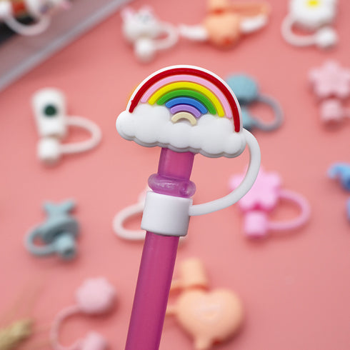 Cute Cartoon Silicone Straw Cap Dust PlugTumbler Straw Toppers for Tumblers, Dust-Proof Drinking Straw Caps for Reusable Straws Tips